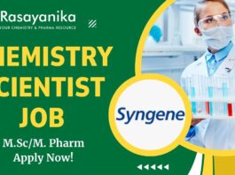 Discovery Chemistry Scientist Job at Syngene – Apply Now!