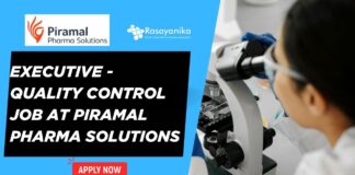 Executive - Quality Control Job at Piramal Pharma Solutions