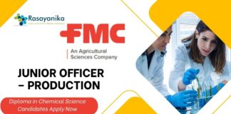 FMC Panoli Junior Officer – Production Job | Diploma in Chemical Science Candidates Apply Now