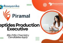 Peptides Production Executive at Piramal l BSc/MSc Chemistry Candidates Apply