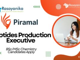 Peptides Production Executive at Piramal l BSc/MSc Chemistry Candidates Apply