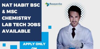 Nat Habit Chemistry Lab Tech Jobs Available - Apply Only on Rasayanika