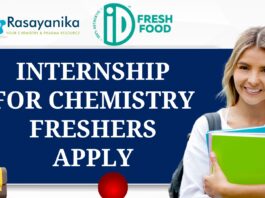 Internship at iD Fresh Food - BSc/MSc Chemistry Freshers Apply
