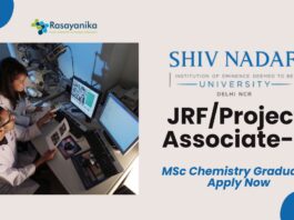 JRF/Project Associate-II Job at Shiv Nadar University | MSc Chemistry Graduates Apply Now
