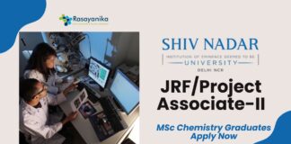 JRF/Project Associate-II Job at Shiv Nadar University | MSc Chemistry Graduates Apply Now