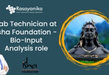 Lab Technician at Isha Foundation