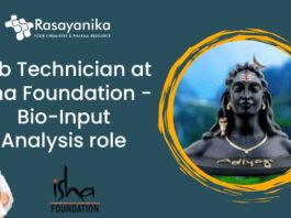 Lab Technician at Isha Foundation