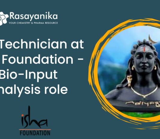 Lab Technician at Isha Foundation
