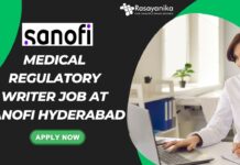 Medical Regulatory Writer Job at Sanofi Hyderabad