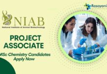 NIAB Hyderabad Project Associate Job – MSc Chemistry Candidates Apply Now