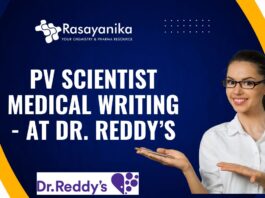 PV Scientist Medical Writing - at Dr. Reddy’s