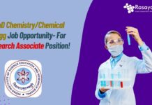 PhD Chemistry/Chemical Engg Job Opportunity- For Research Associate Position!