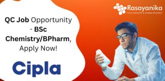 QC Job Opportunity - BSc Chemistry/BPharm, Apply Now!