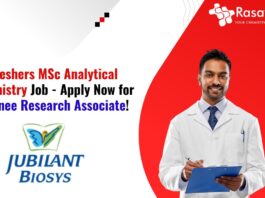 Freshers MSc Analytical Chemistry Job - Apply Now for Trainee Research Associate!