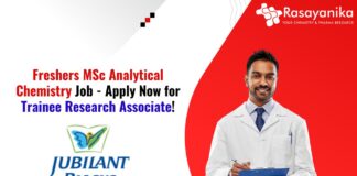 Freshers MSc Analytical Chemistry Job - Apply Now for Trainee Research Associate!