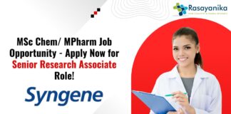 MSc Chem/ MPharm Job Opportunity - Apply Now for Senior Research Associate Role!