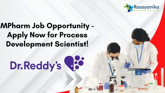 MPharm Job Opportunity - Apply Now for Process Development Scientist!