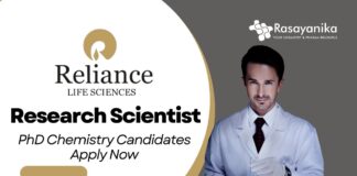 Research Scientist Job at Reliance R&D | PhD Chemistry Candidates Apply Now.
