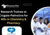 Research Trainee at Colgate-Palmolive