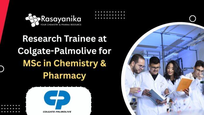 Research Trainee at Colgate-Palmolive