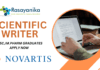 Scientific Writer – Content job at Novartis Hyderabad – M.Sc.M. Pharm Graduates Apply NoW