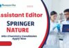 Springer Nature Assistant Editor Job | MSc Chemistry Candidates Apply Now