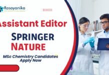 Springer Nature Assistant Editor Job | MSc Chemistry Candidates Apply Now