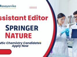 Springer Nature Assistant Editor Job | MSc Chemistry Candidates Apply Now