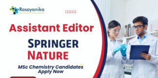 Springer Nature Assistant Editor Job | MSc Chemistry Candidates Apply Now