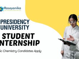 Student Internship at Presidency University – MSc Chemistry Candidates Apply