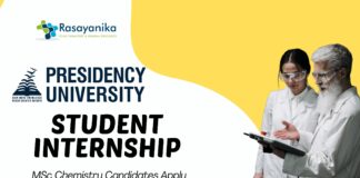 Student Internship at Presidency University – MSc Chemistry Candidates Apply