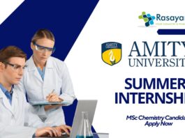 Summer Internship at Amity University – MSc Chemistry Candidates Apply Now  