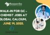 Walk-In for QC - Chemist Jobs at Global Calcium