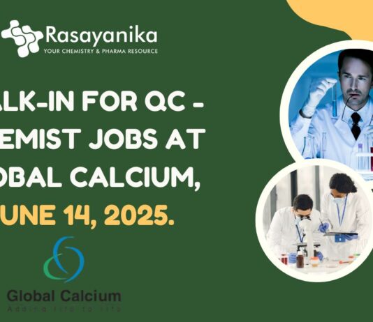 Walk-In for QC - Chemist Jobs at Global Calcium