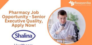 Pharmacy Job Opportunity - Senior Executive Quality, Apply Now!