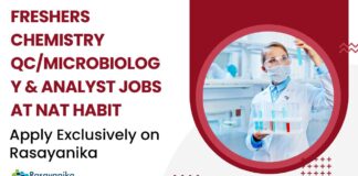 Freshers Chemistry QC Jobs at Nat Habit