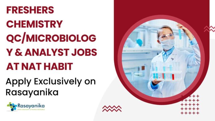 Freshers Chemistry QC Jobs at Nat Habit