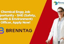 Chemical Engg Job Opportunity - SHE (Safety, Health & Environment) Officer, Apply Now!