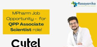 MPharm Job Opportunity - for QPP Associate Scientist role!