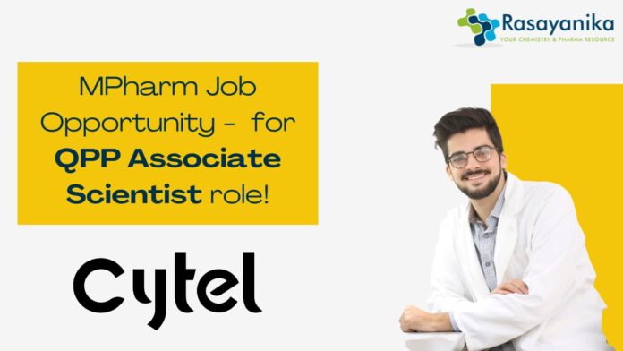 MPharm Job Opportunity - for QPP Associate Scientist role!