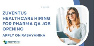 Zuventus Healthcare Hiring For Pharma QA