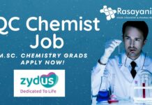 Zydus Chemistry QC Job Opening - Apply Online