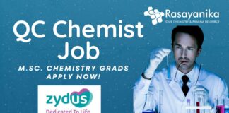Zydus Chemistry QC Job Opening - Apply Online