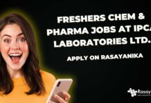Freshers Chem & Pharma Jobs at IPCA Laboratories Ltd.