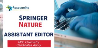 Assistant Editor Job Role at Springer Nature | MSc Chemistry Candidates Apply