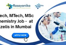 BTech, MTech, MSc Chemistry Job