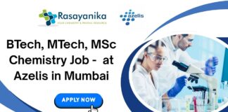 BTech, MTech, MSc Chemistry Job