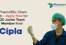 BPharm/BSc Chem Job - Apply Now for QC Junior Team Member Role!