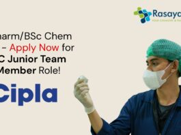 BPharm/BSc Chem Job - Apply Now for QC Junior Team Member Role!