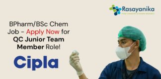 BPharm/BSc Chem Job - Apply Now for QC Junior Team Member Role!